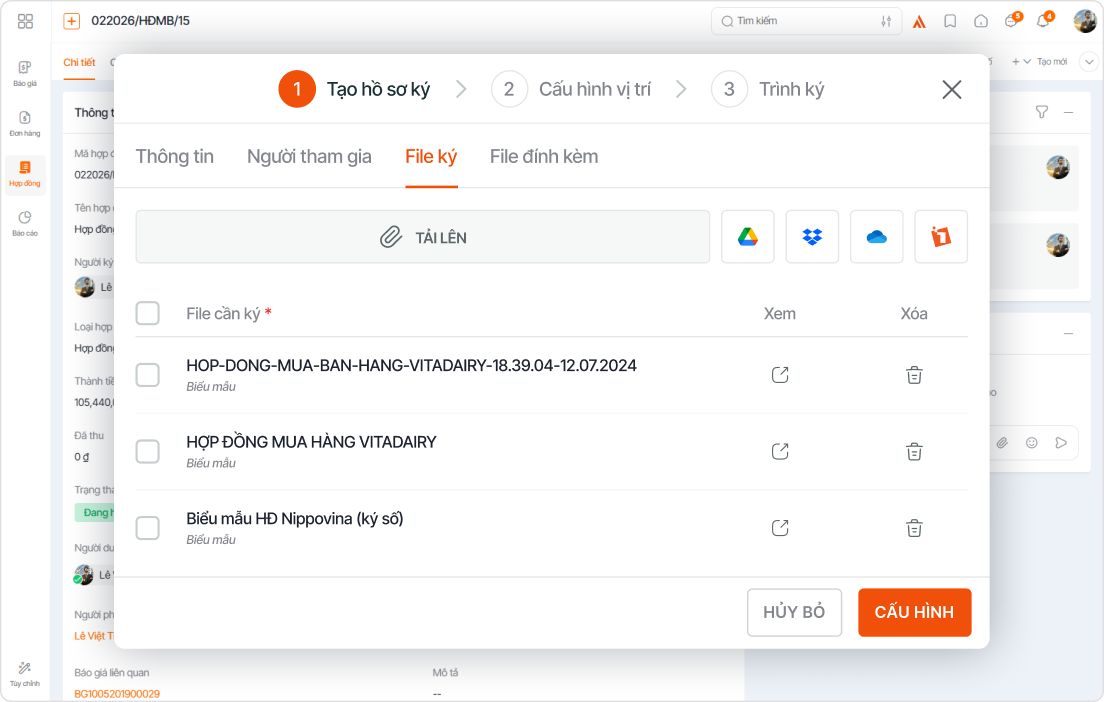 Phê duyệt và ký số hợp đồng