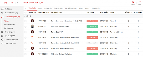 Phần mềm quản lý tuyển dụng 1Office