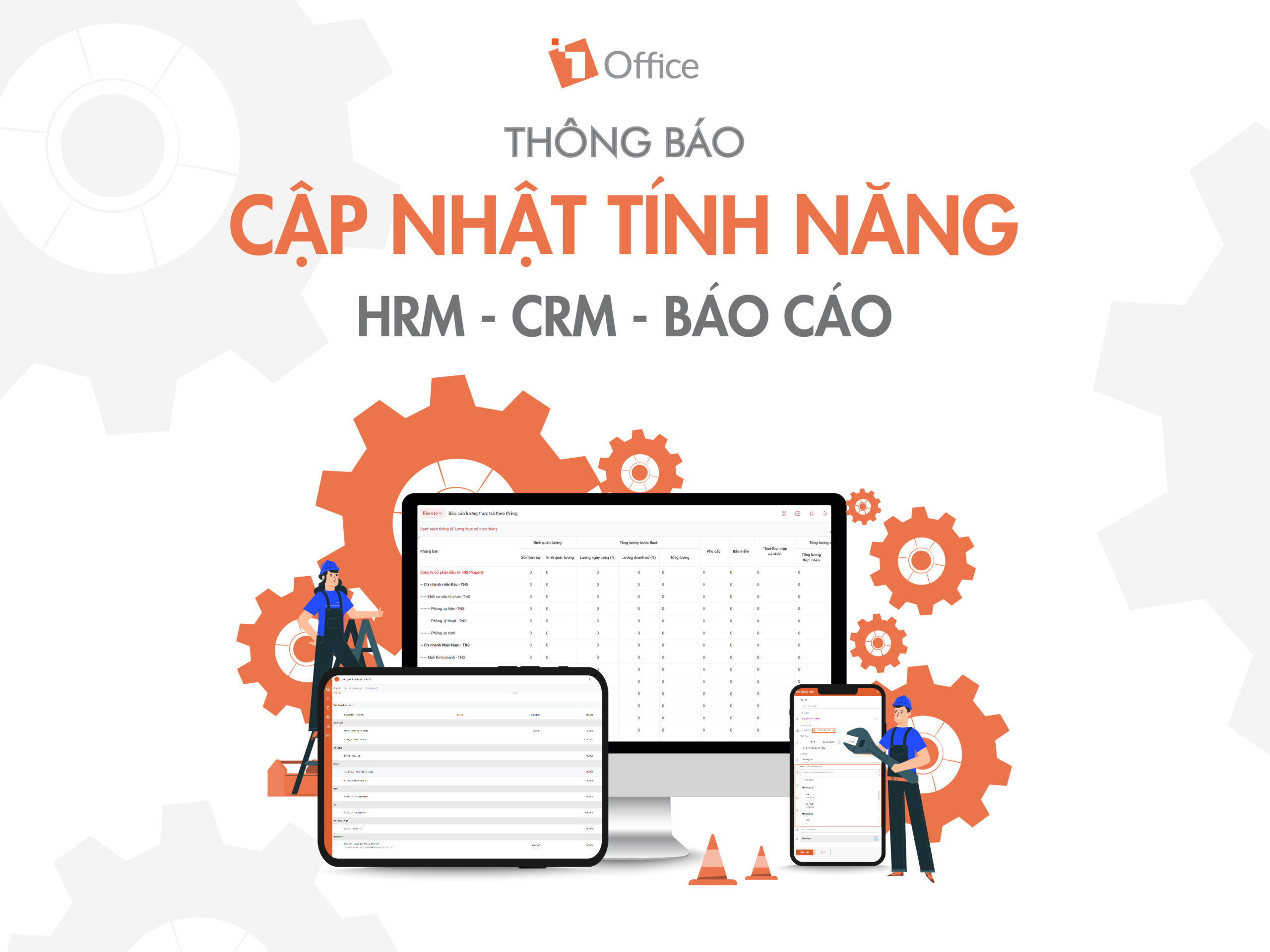 Th&ocirc;ng b&aacute;o n&acirc;ng cấp t&iacute;nh năng HRM, CRM, B&aacute;o c&aacute;o