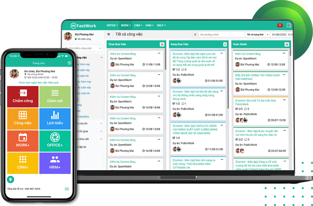 Phần mềm quản lý doanh nghiệp online FastWork phần mềm quản trị doanh nghiệp