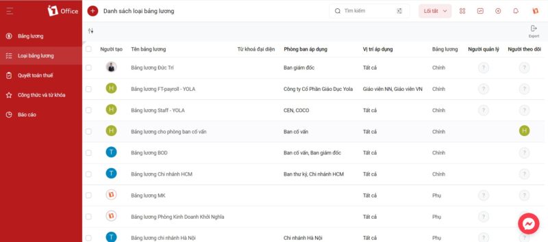 Tính lương cơ bản tự động với 1Office Tính lương cơ bản tự động với 1Office