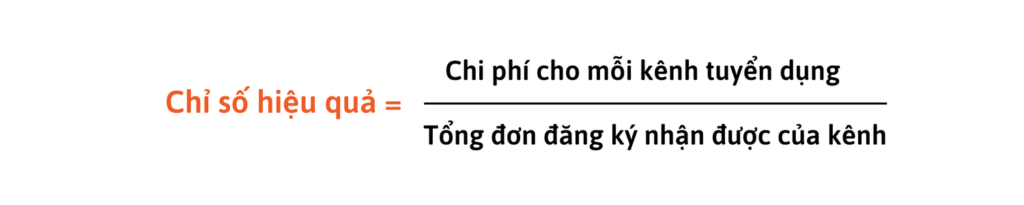 C&ocirc;ng thức đ&aacute;nh gi&aacute; hiệu quả k&ecirc;nh tuyển dụng