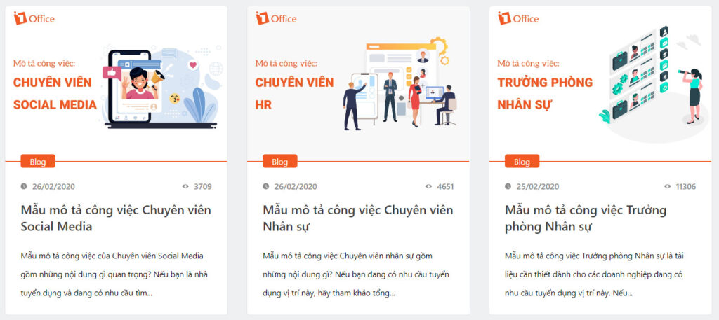 Mẫu m&ocirc; tả c&ocirc;ng việc cho c&aacute;c vị tr&iacute;, chức vụ
