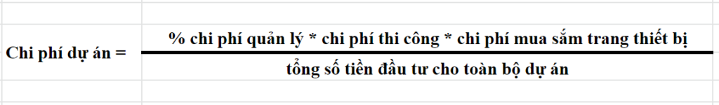 C&ocirc;ng thức t&iacute;nh chi ph&iacute; quản l&yacute; dự &aacute;n