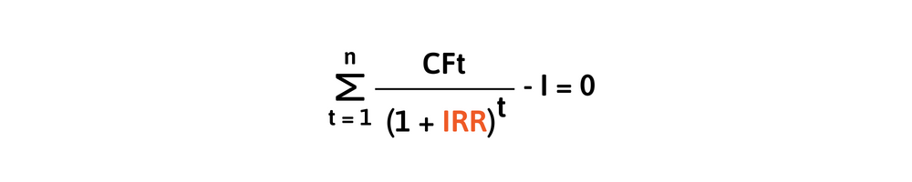C&ocirc;ng thức t&iacute;nh IRR