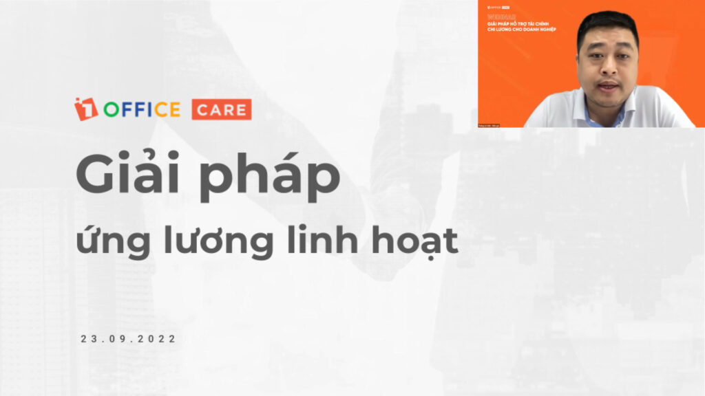 Diễn giả L&ecirc; Việt Thắng giới thiệu bộ giải ph&aacute;p chi lương linh hoạt 1Care