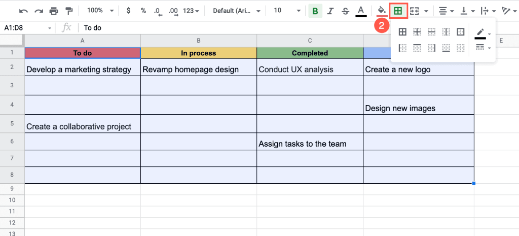 Quản lý tiến độ công việc bằng google sheet