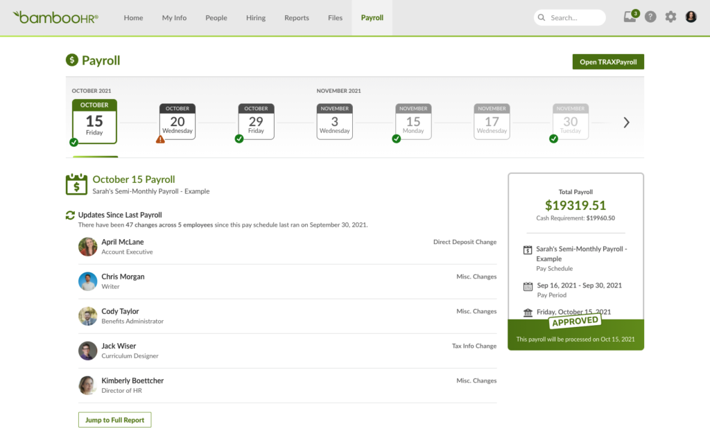 Phần mềm quản lý tính lương Bamboo Payroll