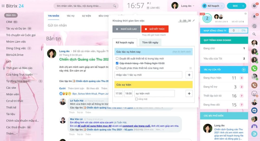 App chấm công trên điện thoại Bitrix