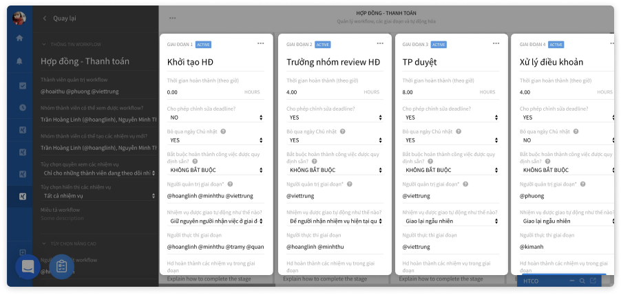 Ứng dụng kết nối quy tr&igrave;nh nghiệp vụ Base Workflow