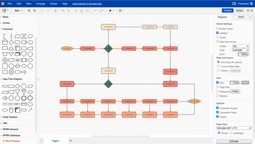 Ph&acirc;̀n m&ecirc;̀m tạo sơ đ&ocirc;̀ Draw.io