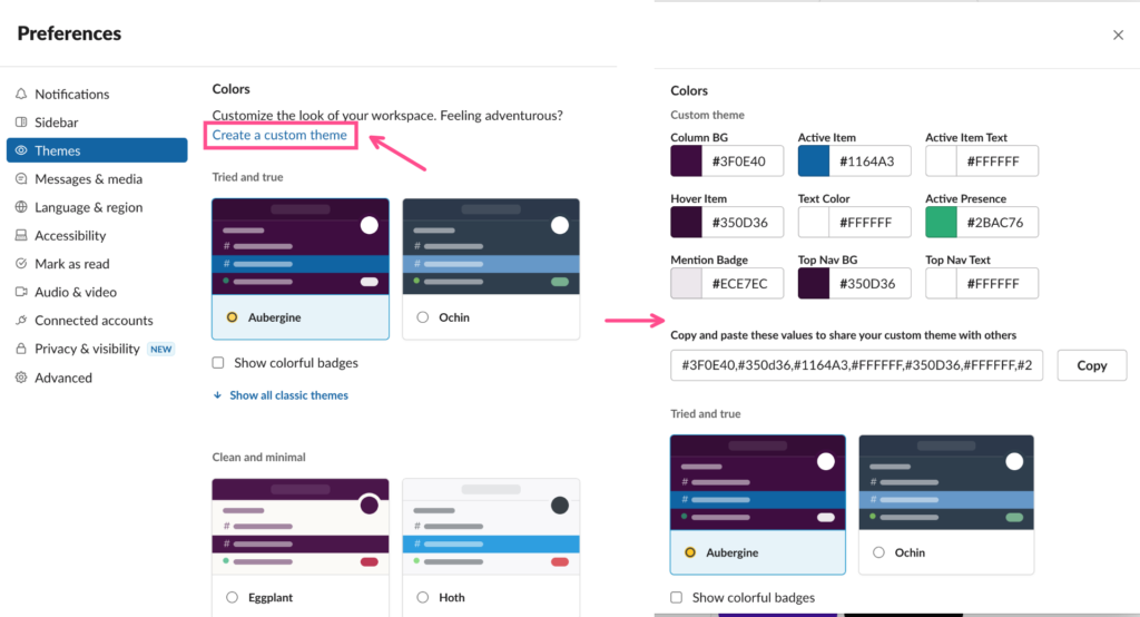 Tùy chỉnh Theme trong ứng dụng Slack