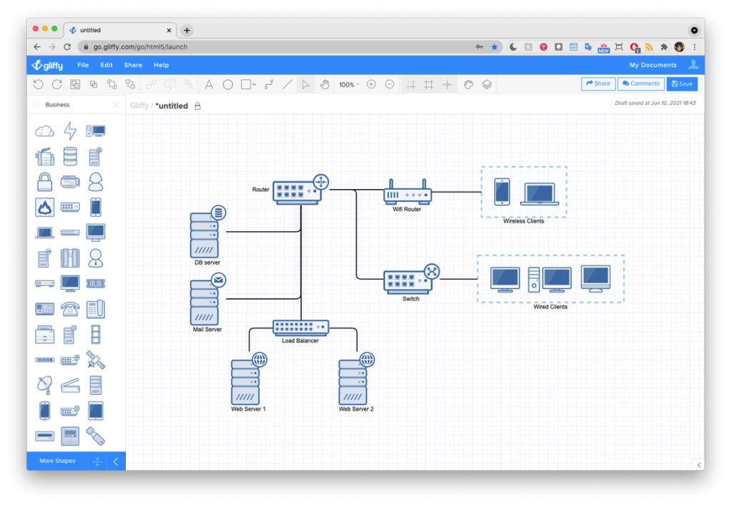 Phần mềm vẽ sơ đồ ERD Gliffy Diagrams