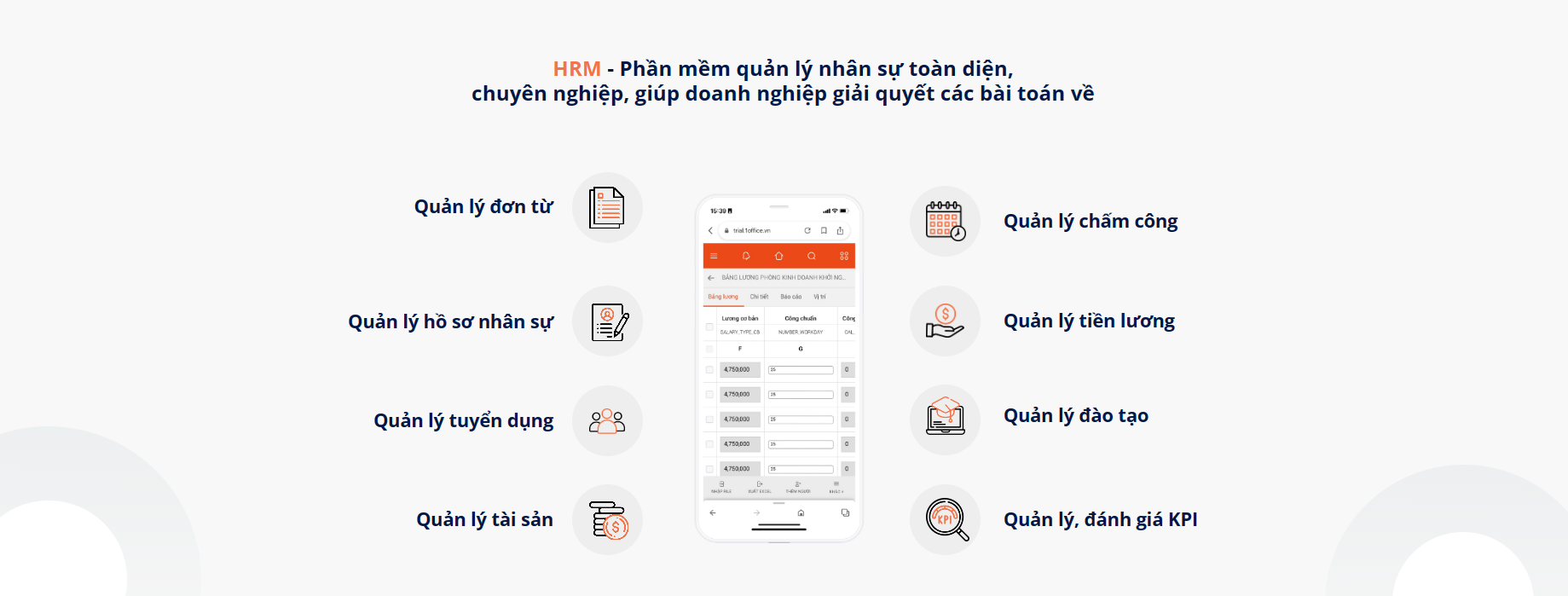 phần mềm quản l&yacute; nh&acirc;n sự 1Office HRM