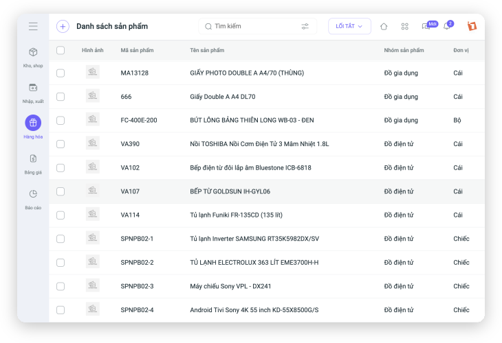 Phần mềm quản l&yacute; kho vật tư 1CRM