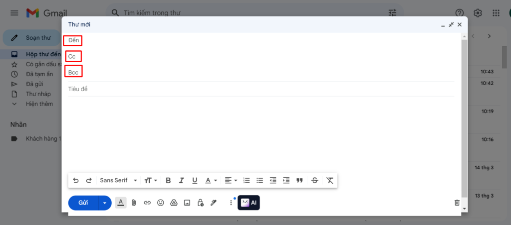 2 c&aacute;ch gửi email l&agrave; Carbon Copy (Cc) v&agrave; Blind Carbon Copy (Bcc)
