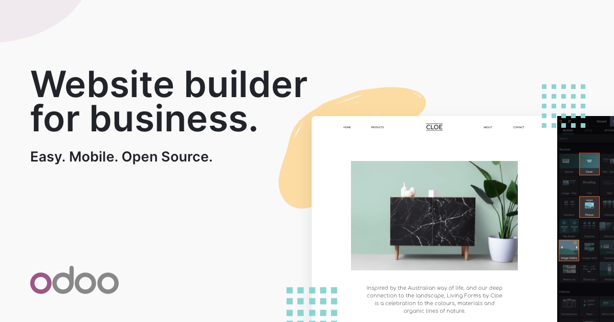X&acirc;y dựng website qua phần mềm Odoo