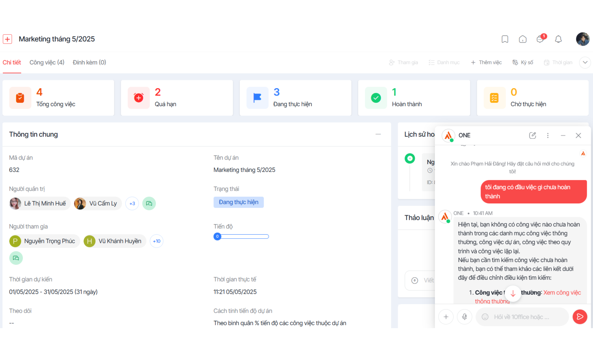 AI t&iacute;ch hợp trong hệ thống 1Office