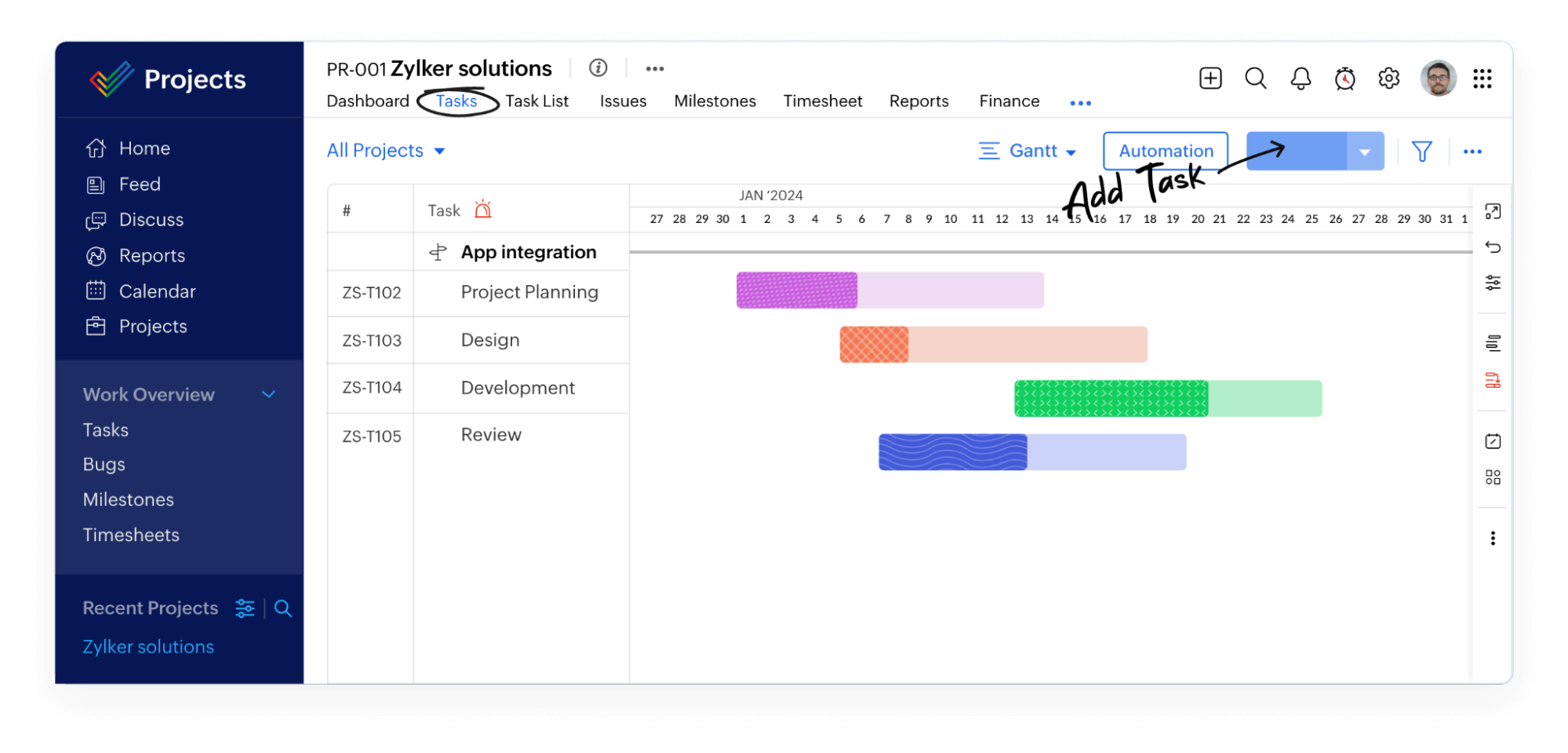 Phần Mềm quản l&yacute; dự &aacute;n v&agrave; tiến độ Zoho Projects