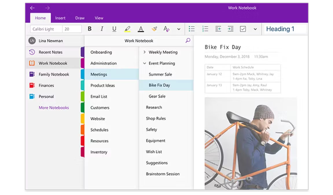 Phần mềm ghi chú Microsoft OneNote