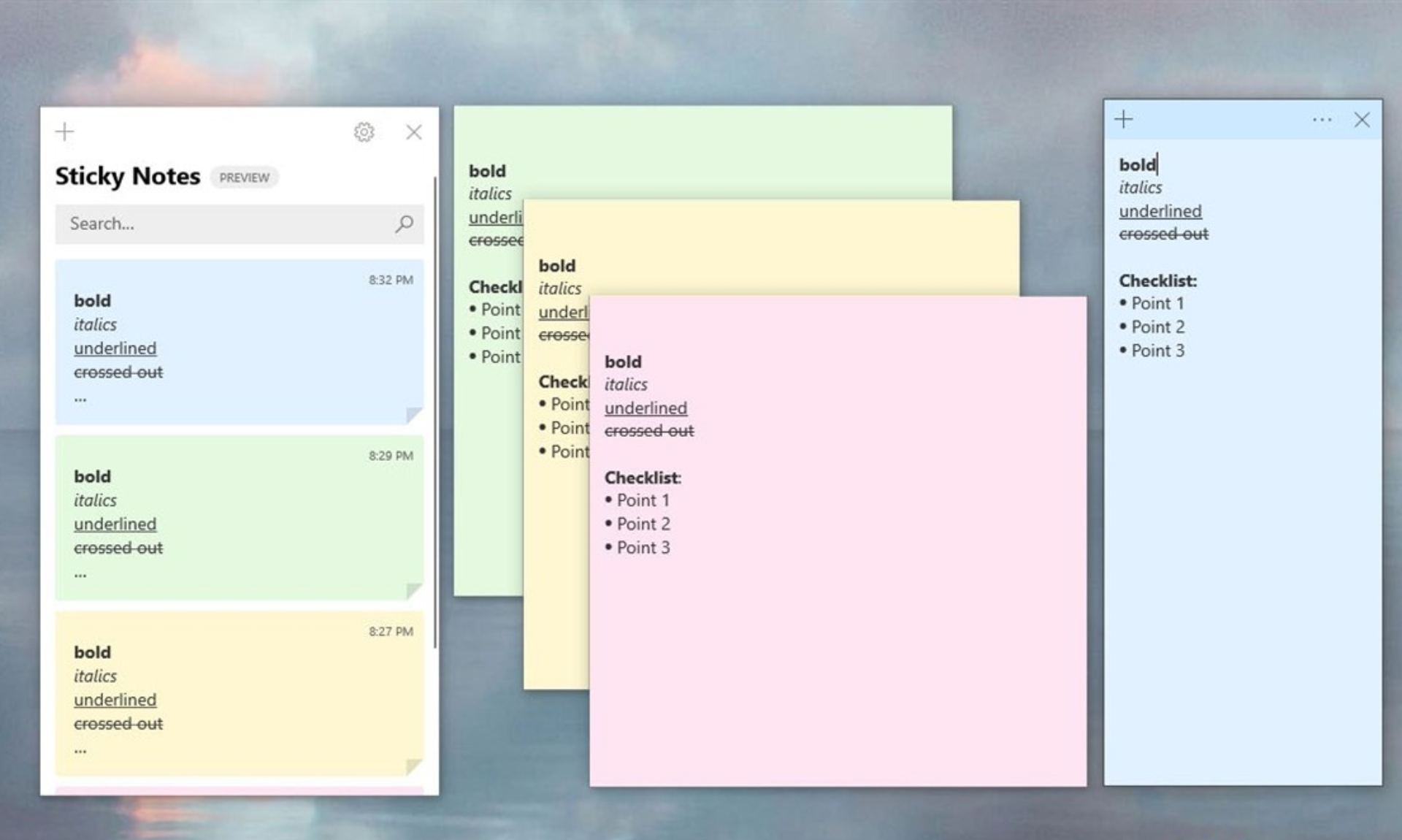 Giao diện Simple Sticky Note tr&ecirc;n Windows