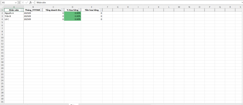 File Excel quản l&yacute; hoa hồng & ch&iacute;nh s&aacute;ch thưởng