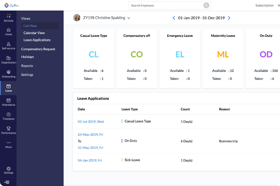 Phần mềm quản l&yacute; nguồn lực Zoho People