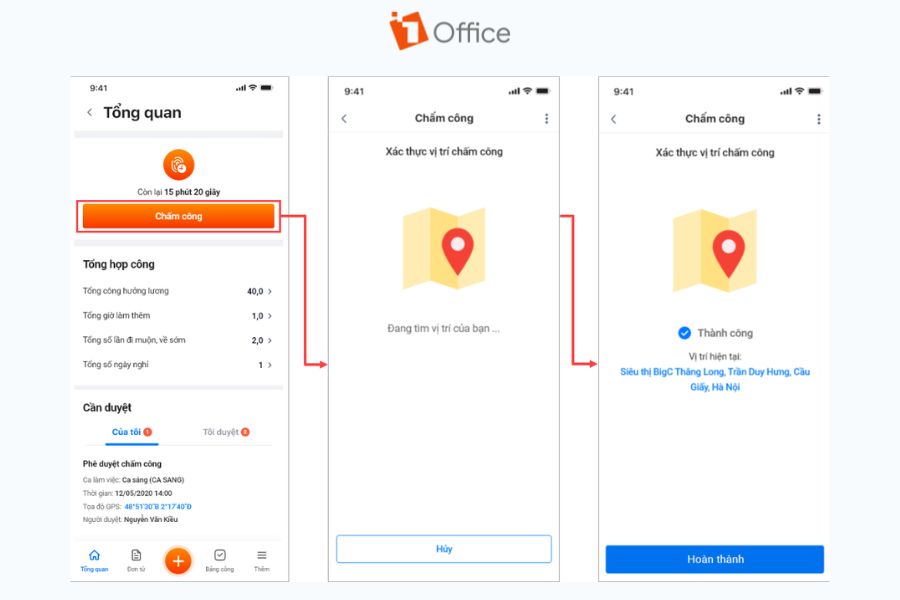 Tính năng chấm công GPS quản lý chính xác thời gian làm việc của tài xế trên phần mềm HRM cho ngành logistics